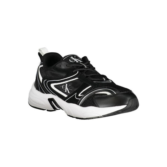 Calvin Klein Sleek Black Lace-Up Sneakers with Contrast Details Calvin Klein