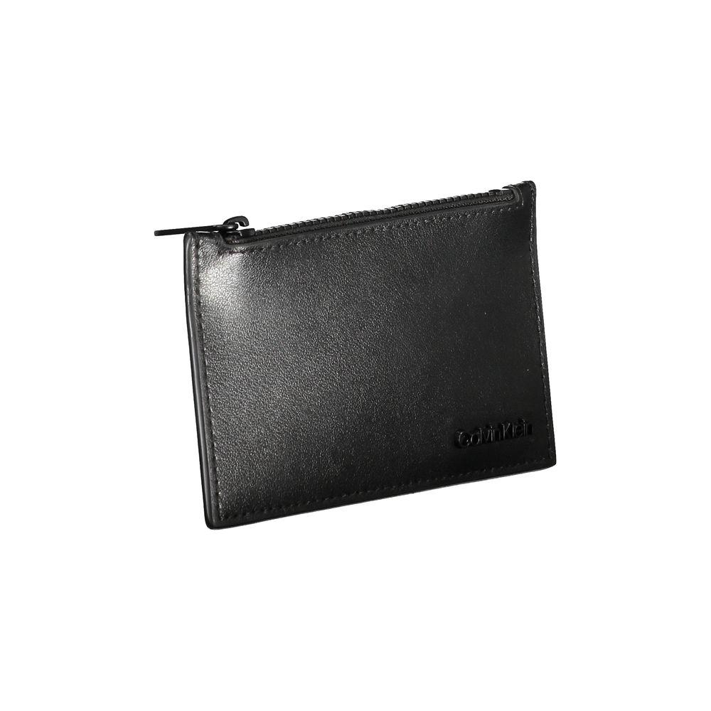 Calvin Klein Elegant Leather Zip Wallet in Timeless Black Calvin Klein