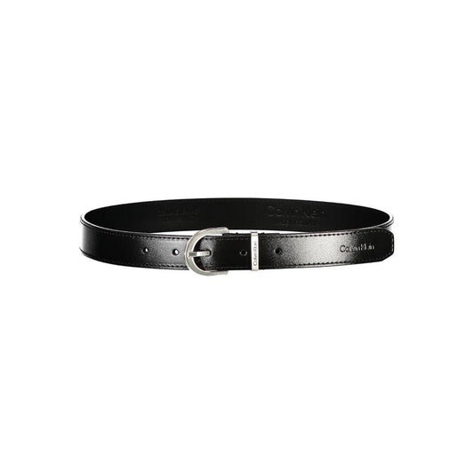 Calvin Klein Sleek Black Leather Belt with Metal Buckle Calvin Klein