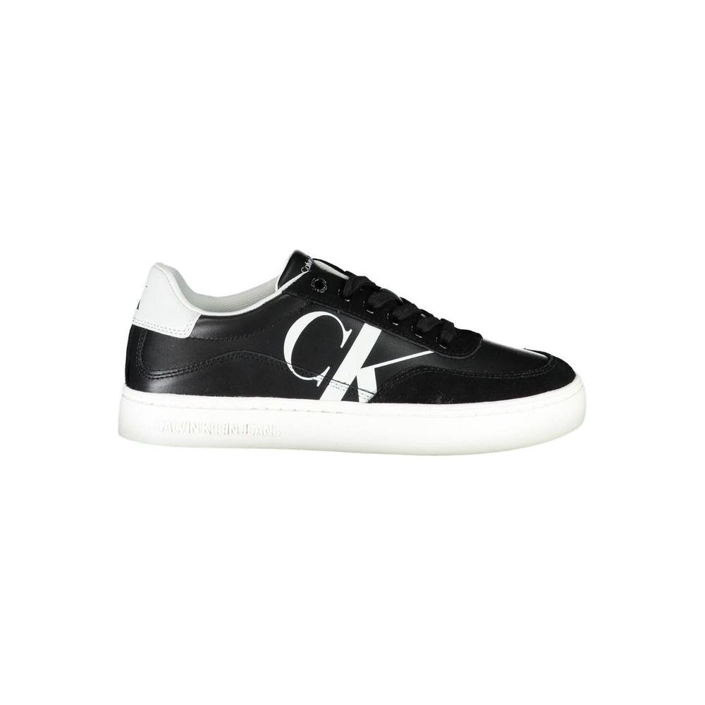 Calvin Klein Sleek Black Lace-Up Sneakers With Contrast Details Calvin Klein