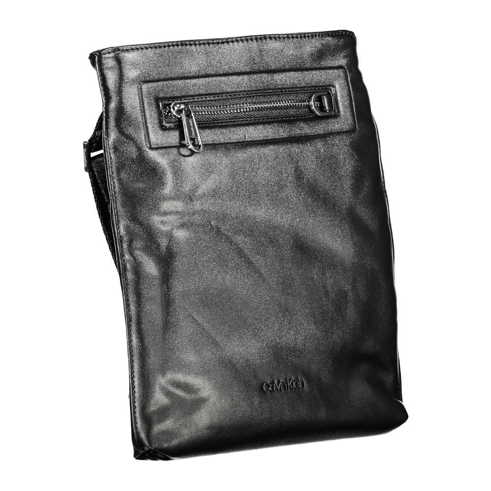 Calvin Klein Sleek Black Shoulder Bag with Contrast Details Calvin Klein