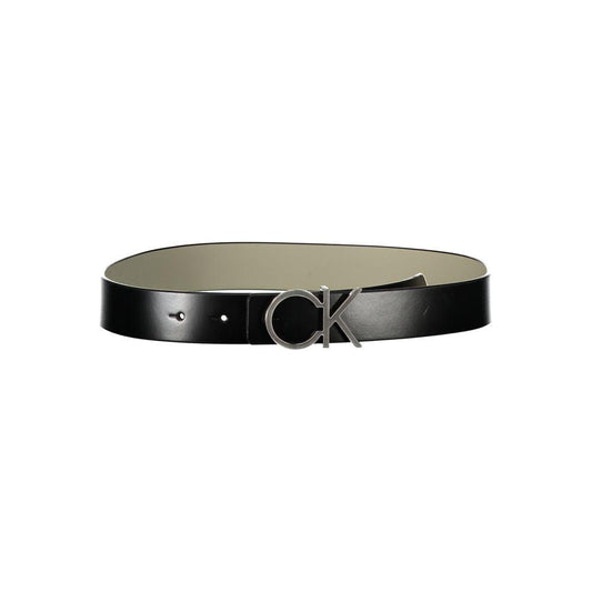 Calvin Klein Reversible Black Leather Belt with Metal Buckle Calvin Klein