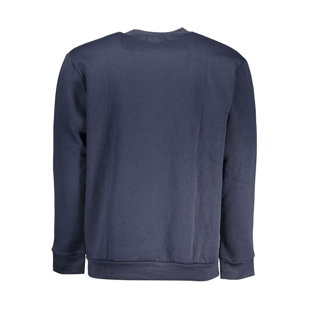 Cavalli Class Elegant Crew Neck Fleece Sweatshirt in Blue Cavalli Class