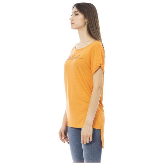 Just Cavalli Orange Cotton Women T-Shirt Just Cavalli