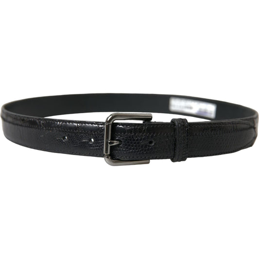 Dolce & Gabbana Elegant Black Leather Belt with Metal Buckle Dolce & Gabbana