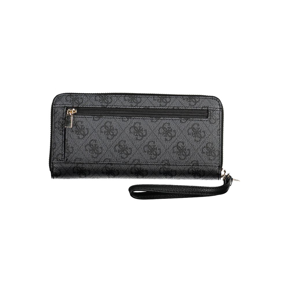 Guess Jeans Chic Black Polyethylene Wallet with Logo Detail Guess Jeans