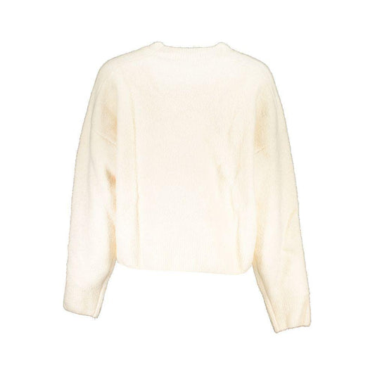 Desigual Chic White Embroidered Crew Neck Sweater Desigual