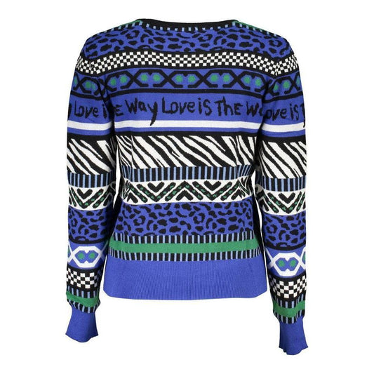 Desigual Elegant Crew Neck Sweater with Contrast Details Desigual