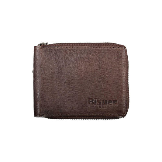 Blauer Elegant Leather Coin & Card Wallet in Brown Blauer