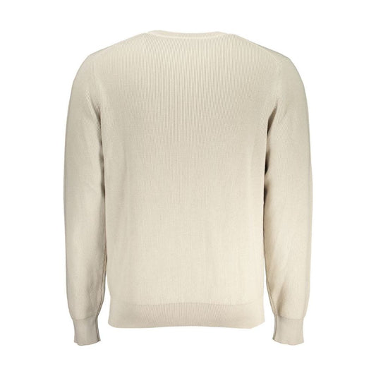 K-WAY Beige Crew Neck Cotton Sweater with Logo Detail K-WAY