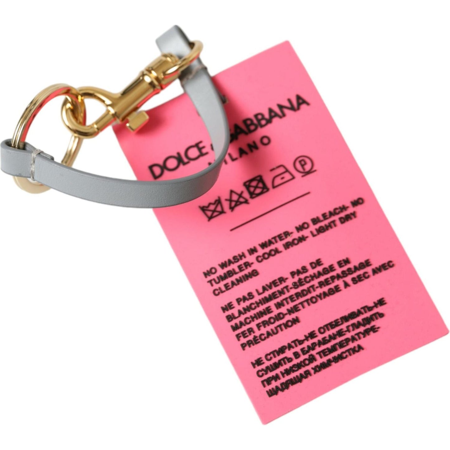 Dolce & Gabbana Chic Trifold Gold & Pink Key Holder Case Dolce & Gabbana