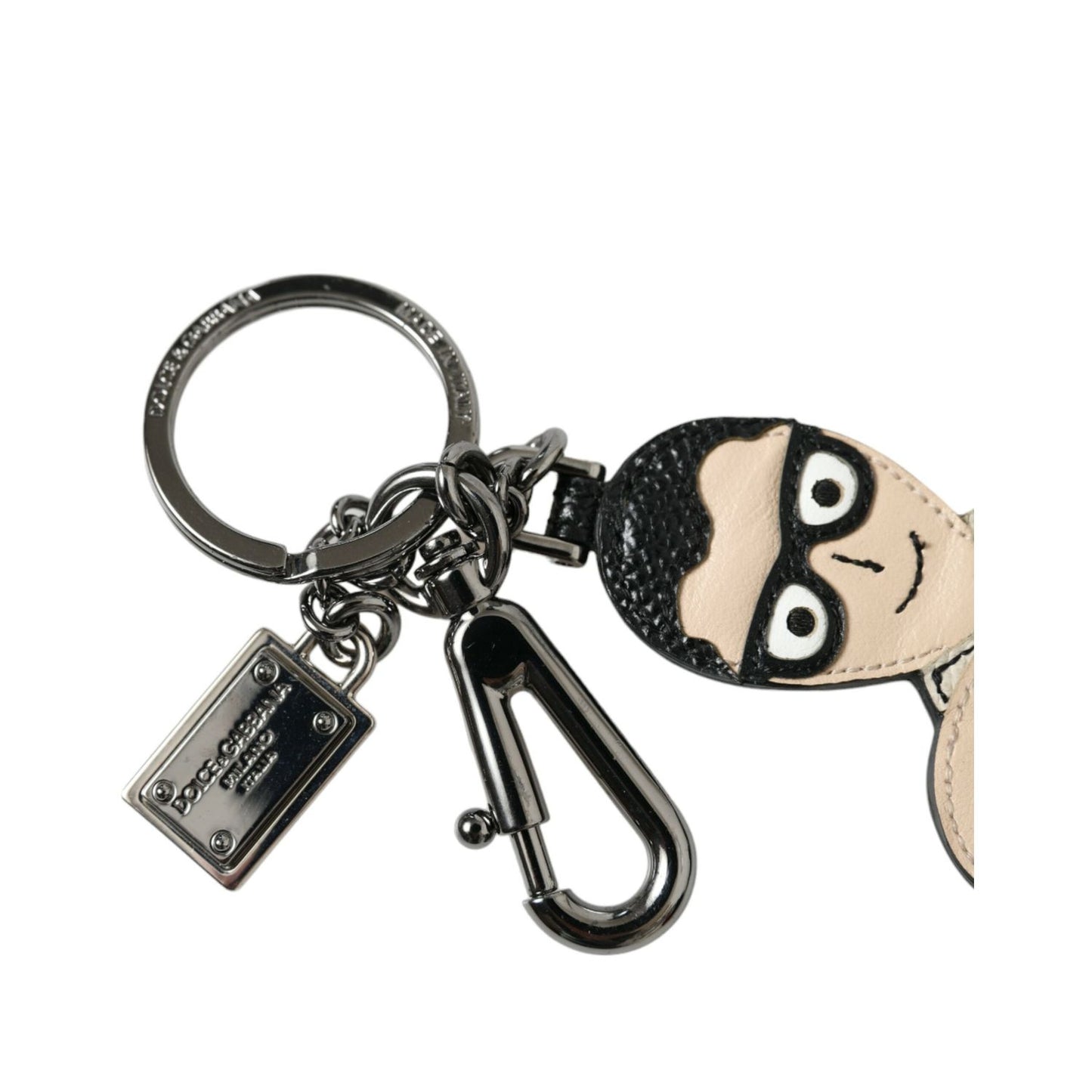 Dolce & Gabbana Leather Dominico Stefano #DGFAMILY Logo Badge Keychain