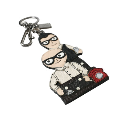 Dolce & Gabbana Leather Dominico Stefano #DGFAMILY Logo Badge Keychain