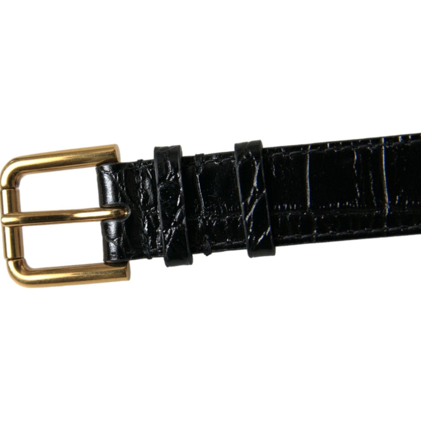 Dolce & Gabbana Elegant Gold Black Leather Bracelet Dolce & Gabbana