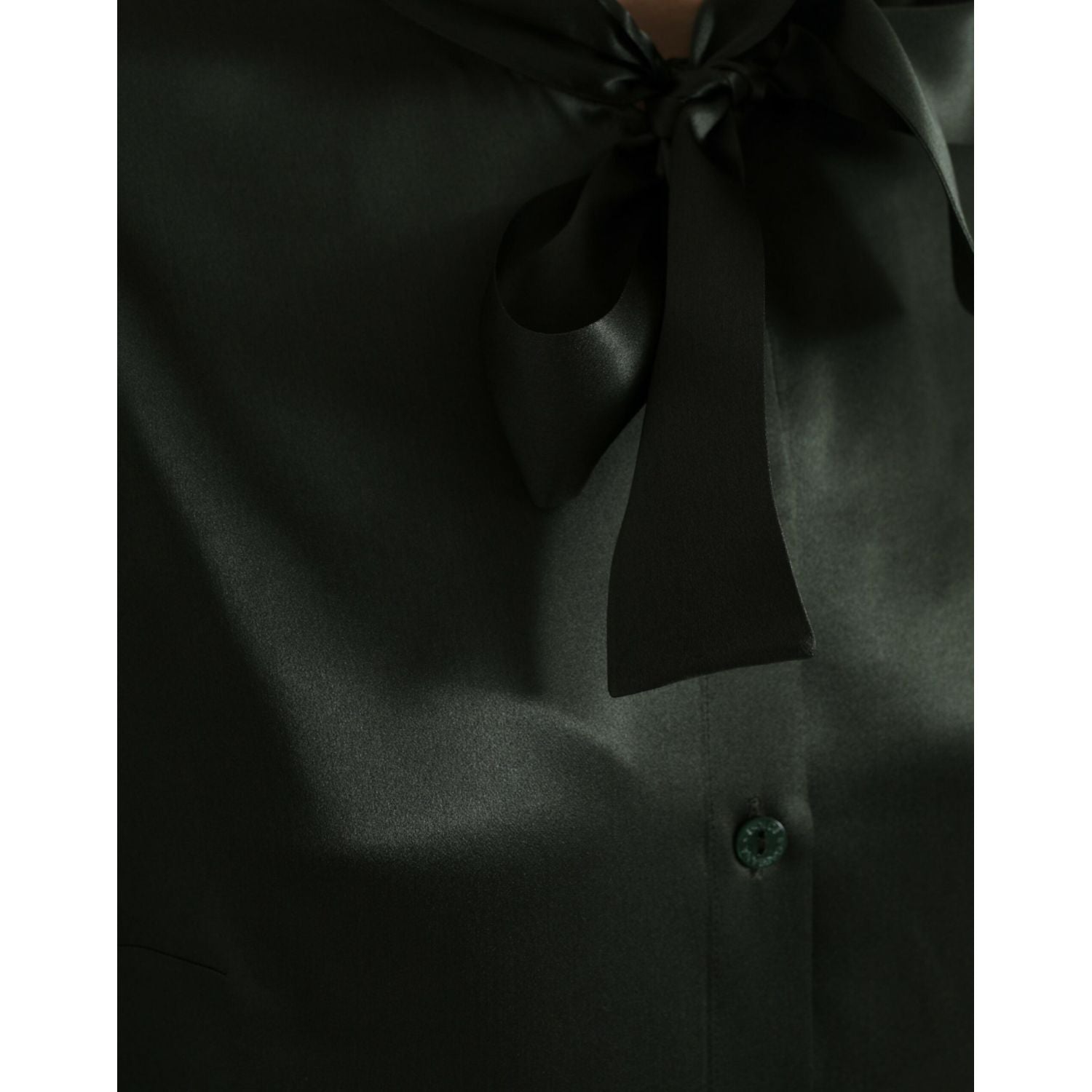 Dolce & Gabbana Gray Long Sleeves Ascot Collar Blouse Top