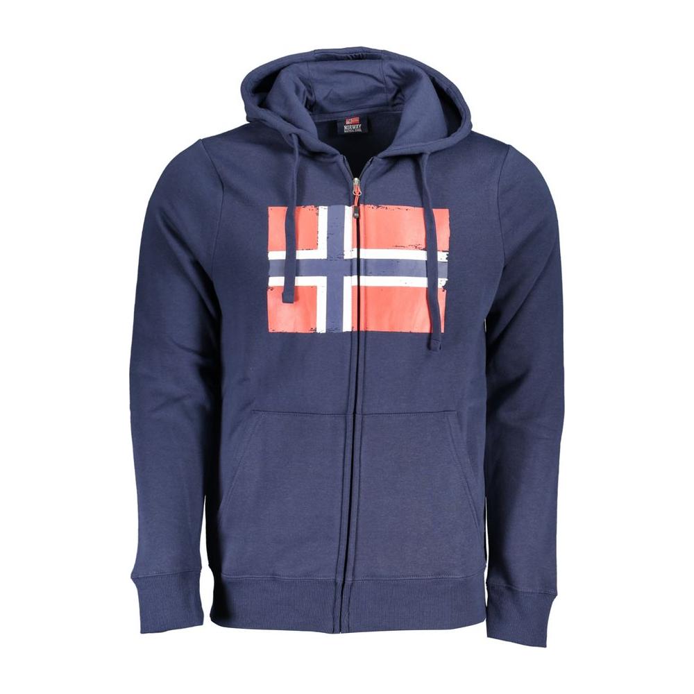 Norway 1963 Elevated Casual Hooded Sweatshirt in Blue Norway 1963