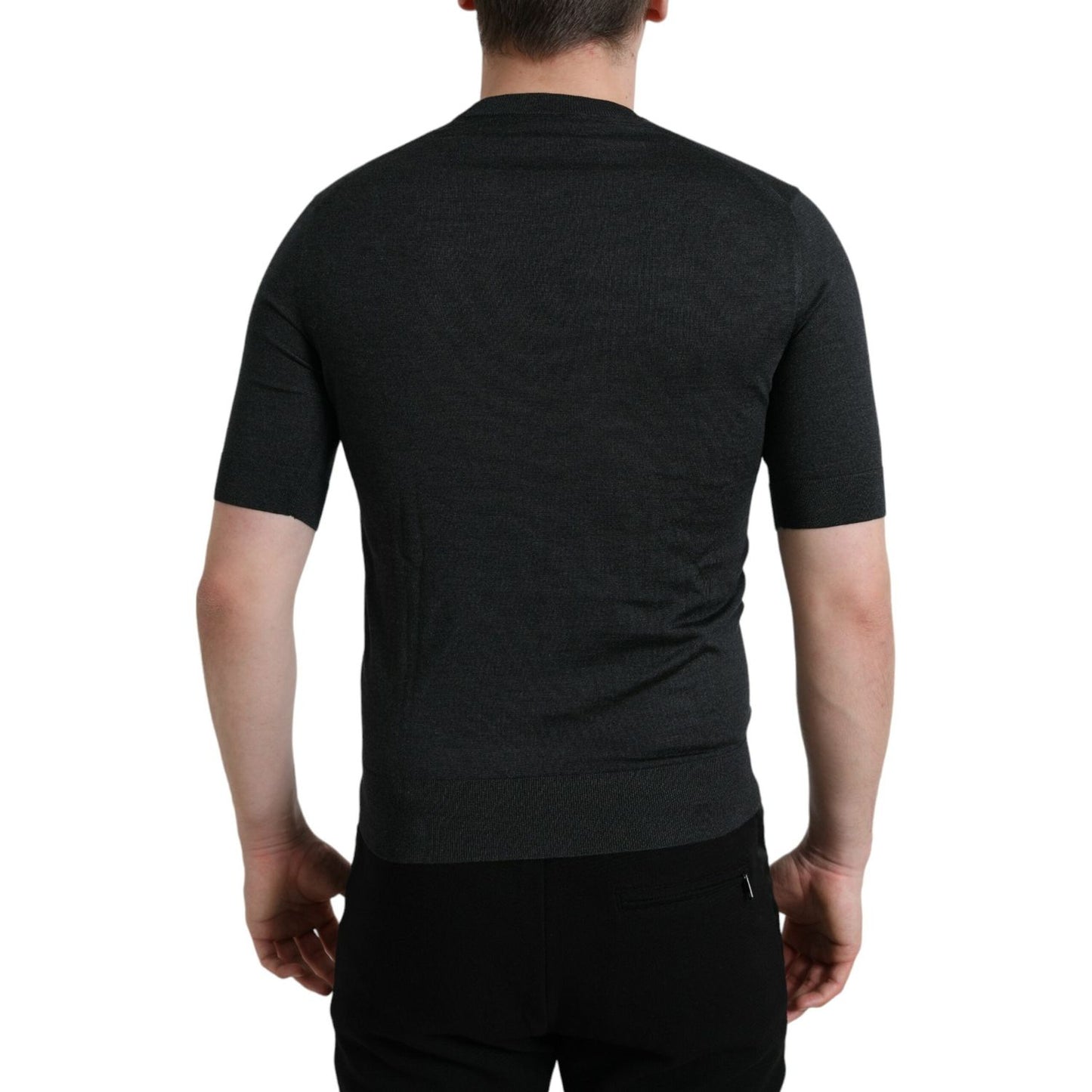 Dolce & Gabbana Dark Gray Crew Neck Short Sleeves T-shirt