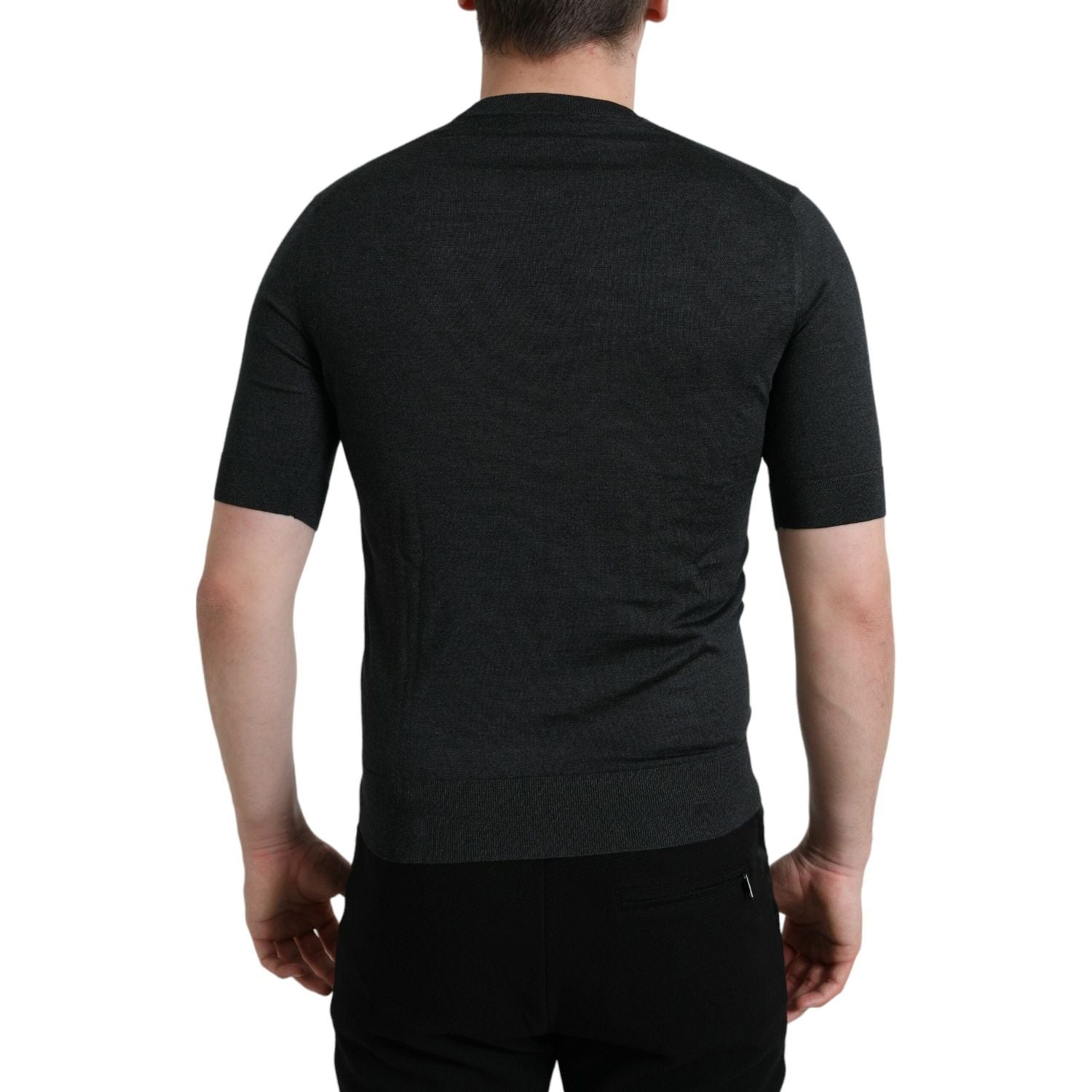 Dolce & Gabbana Dark Gray Crew Neck Short Sleeves T-shirt