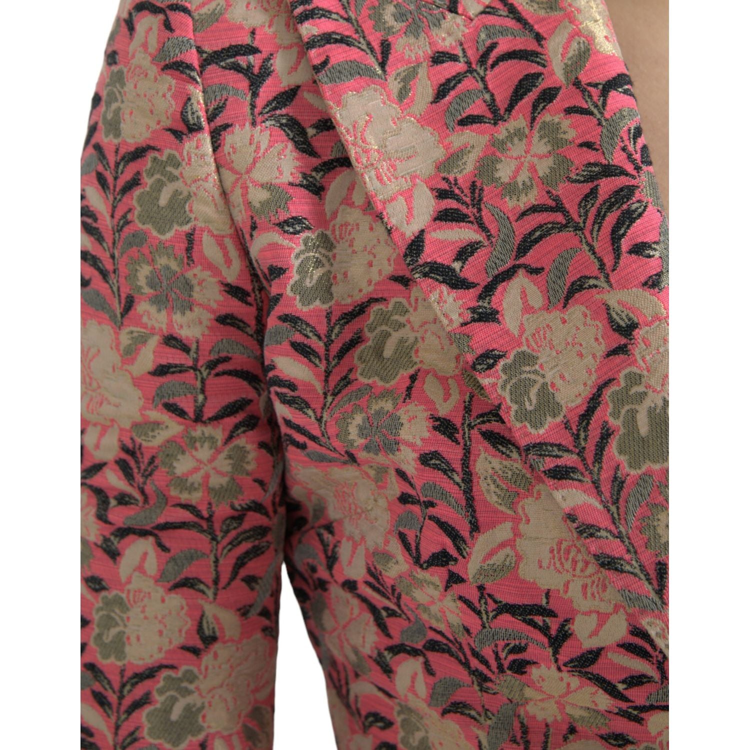 Dolce & Gabbana Pink Floral Jacquard Slim Fit 2 Piece Suit