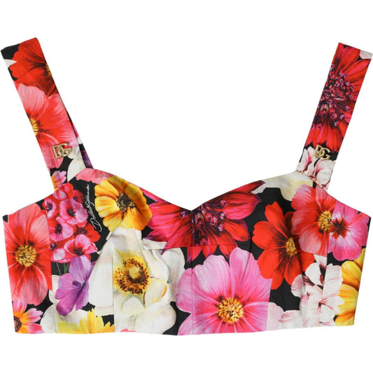 Dolce & Gabbana Exquisite Floral Bustier Crop Top Dolce & Gabbana