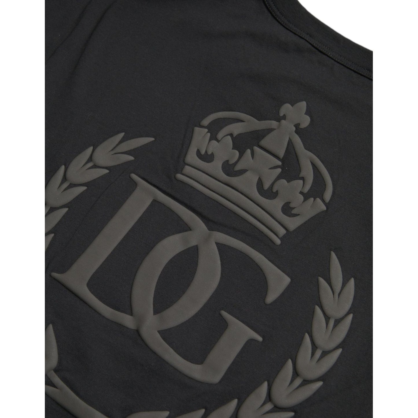 Dolce & Gabbana Black Logo Embossed Crew Neck Short Sleeves T-shirt Dolce & Gabbana