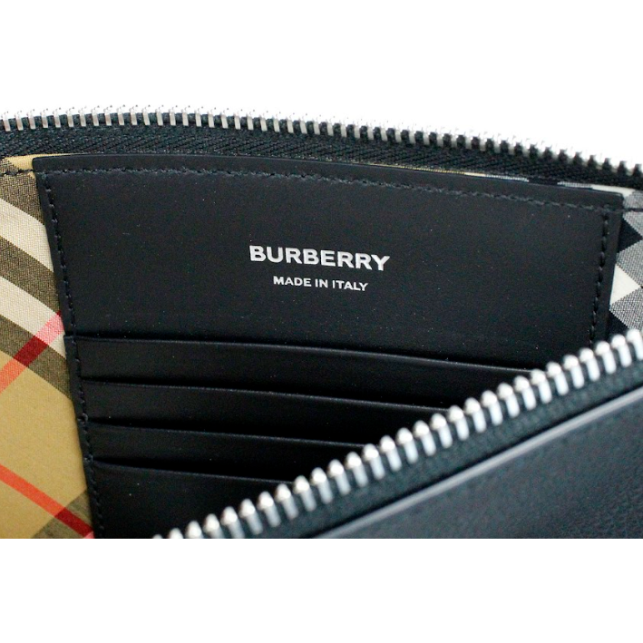 Burberry Peyton Monogram Black Leather Pouch Crossbody Bag Purse Burberry