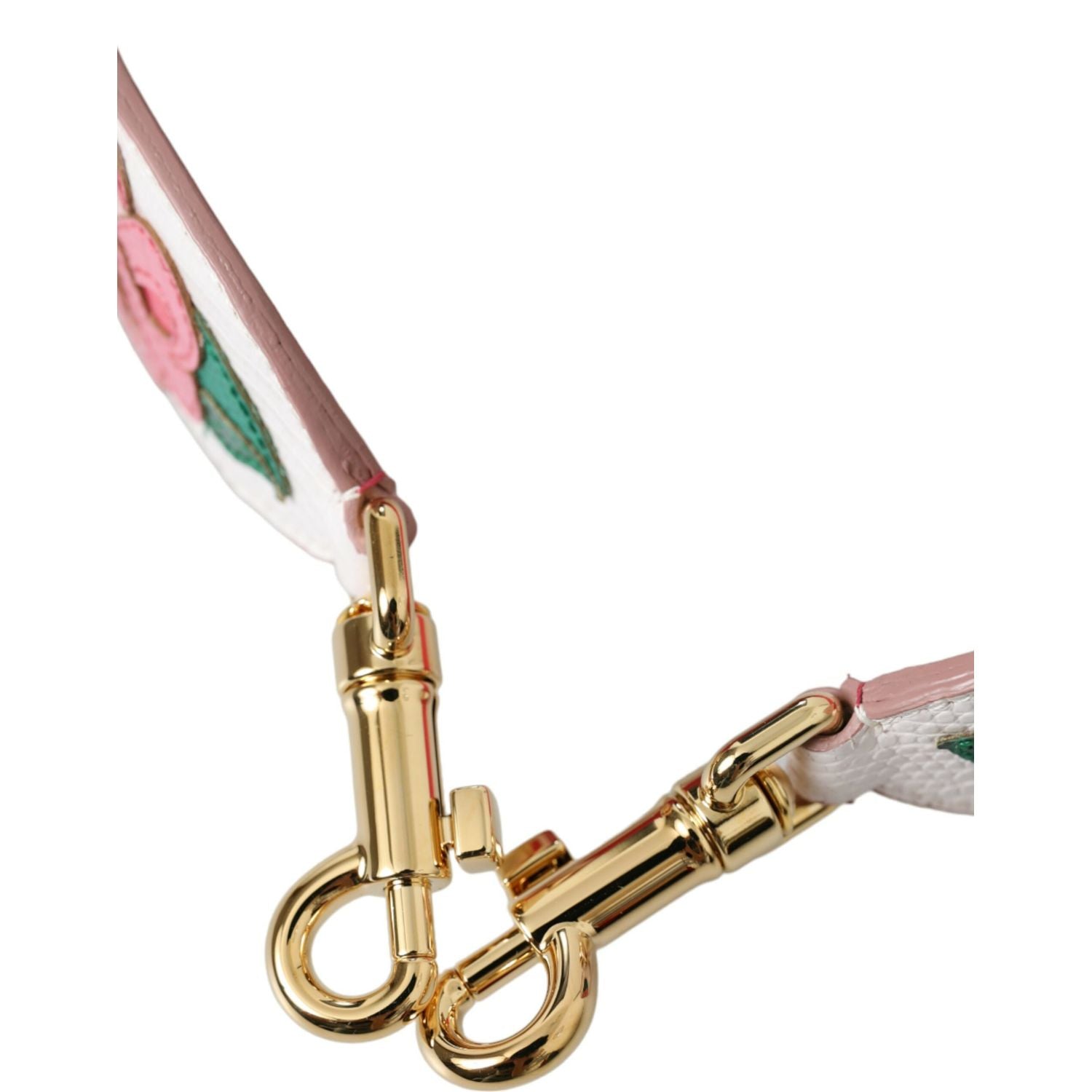 Dolce & Gabbana White Floral Leather Accessory Shoulder Strap