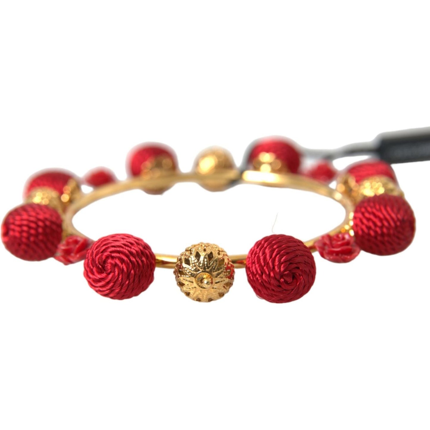 Dolce & Gabbana Gold Brass Red RUNWAY Sicilia Natale Roses Bracelet Bracelet Dolce & Gabbana