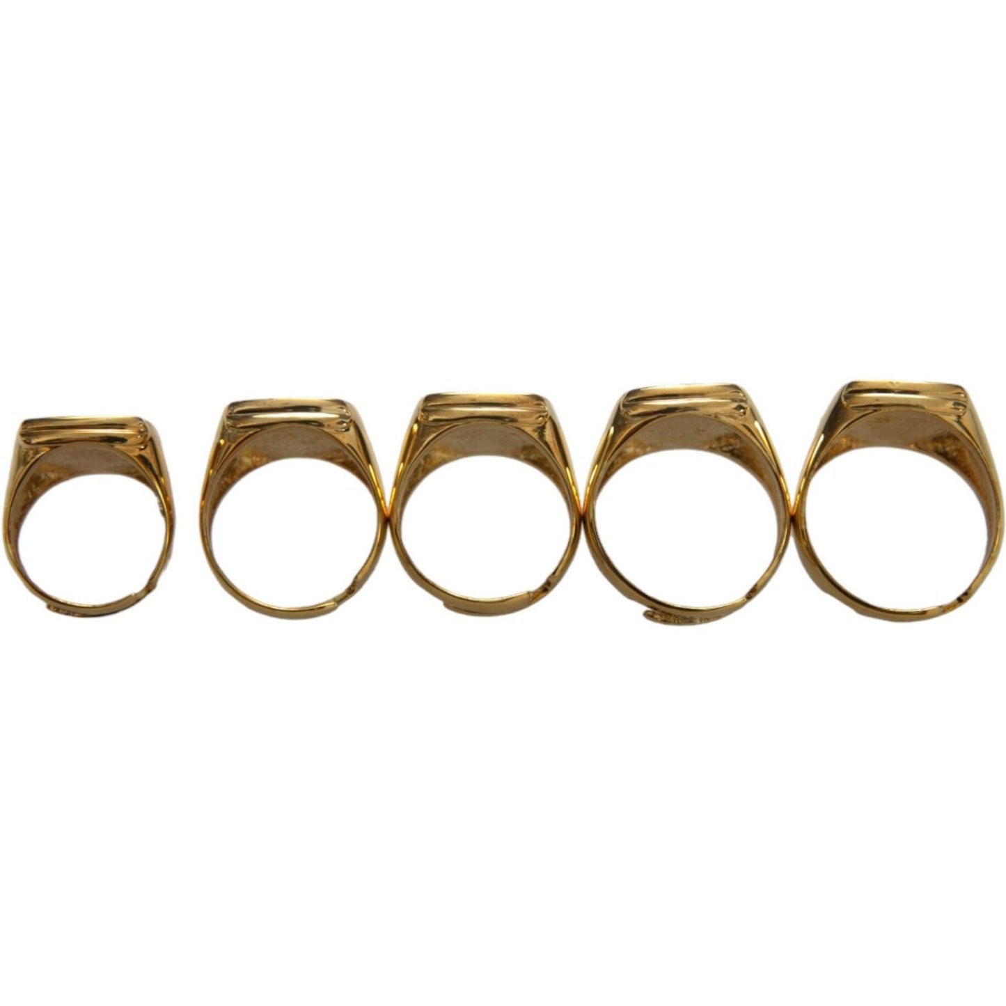 Dolce & Gabbana Gold Brass ROYAL Enamel Set of 5 Ring Dolce & Gabbana