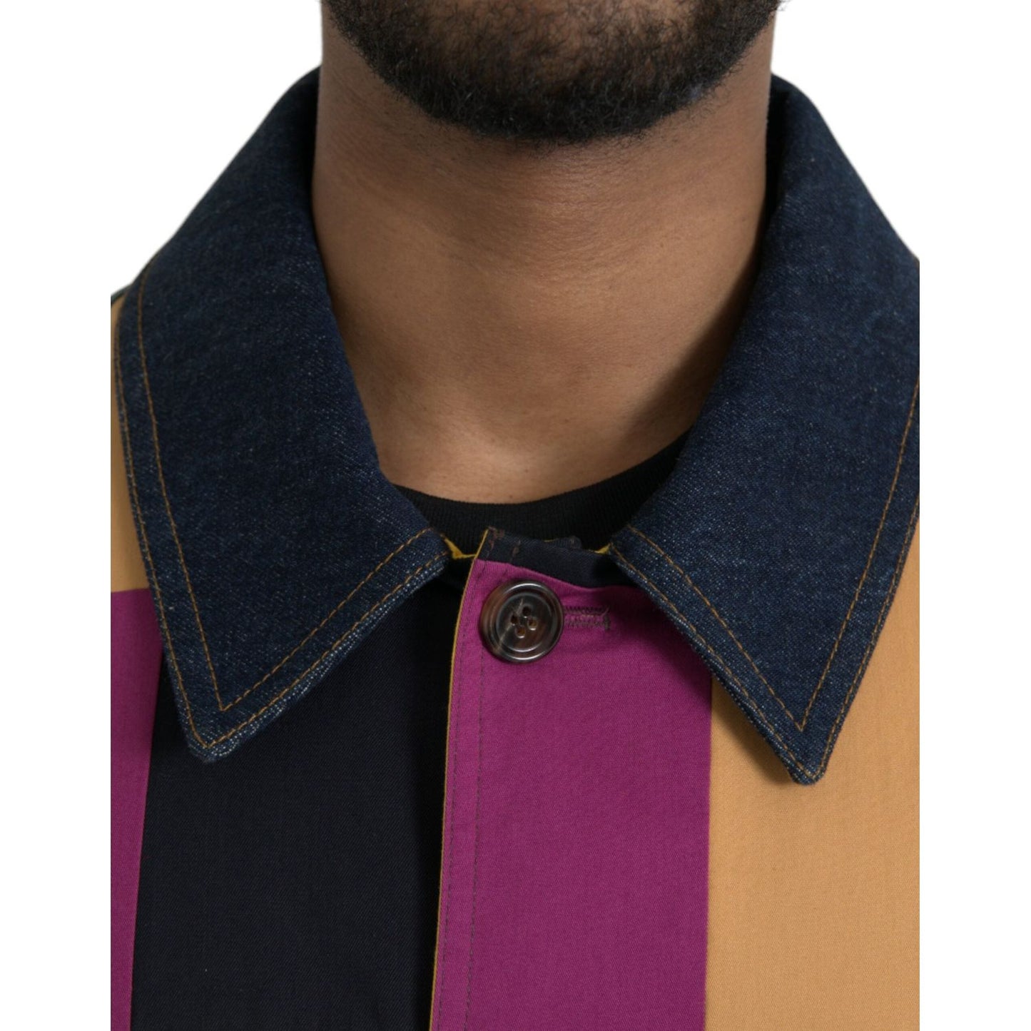 Dolce & Gabbana Multicolor Patchwork Cotton Collared Jacket Dolce & Gabbana