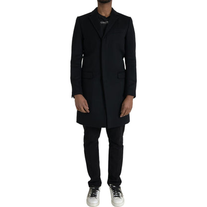 Dolce & Gabbana Black Single Breasted Trench Coat Jacket 1728,67345645728,Black,Clothing,Dolce & Gabbana,IT46 | S,Jackets & Coats - Clothing,Jackets - Men - Clothing,Material: 90% Virgin Wool 10% Cashmere,Men,New with tags,Trench Coats - Jackets & Coats -