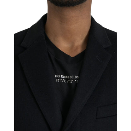 Dolce & Gabbana Black Single Breasted Trench Coat Jacket 1728,67345645728,Black,Clothing,Dolce & Gabbana,IT46 | S,Jackets & Coats - Clothing,Jackets - Men - Clothing,Material: 90% Virgin Wool 10% Cashmere,Men,New with tags,Trench Coats - Jackets & Coats -