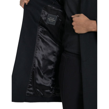 Dolce & Gabbana Black Single Breasted Trench Coat Jacket 1728,67345645728,Black,Clothing,Dolce & Gabbana,IT46 | S,Jackets & Coats - Clothing,Jackets - Men - Clothing,Material: 90% Virgin Wool 10% Cashmere,Men,New with tags,Trench Coats - Jackets & Coats -