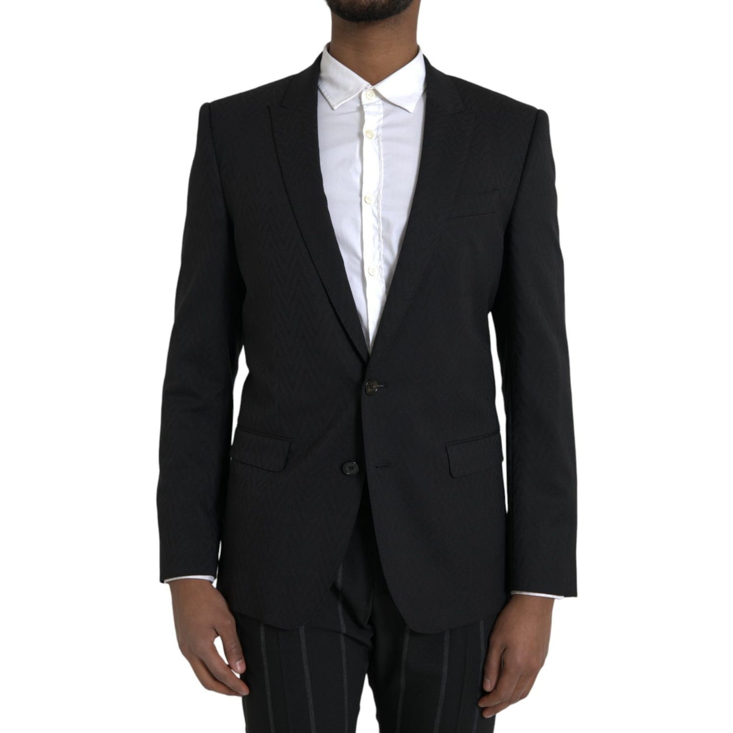Dolce & Gabbana Black MARTINI Slim Fit Jacket Coat Blazer