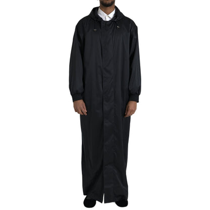 Dolce & Gabbana Black Polyester Hooded Long Windbreaker Jacket 1728,67345645728,Black,Clothing,Dolce & Gabbana,Full-Length Jackets - Jackets & Coats - Clothing,IT46 | S,IT48 | M,IT50 | L,IT52 | XL,Jackets & Coats - Clothing,Jackets - Men - Clothing,Materi