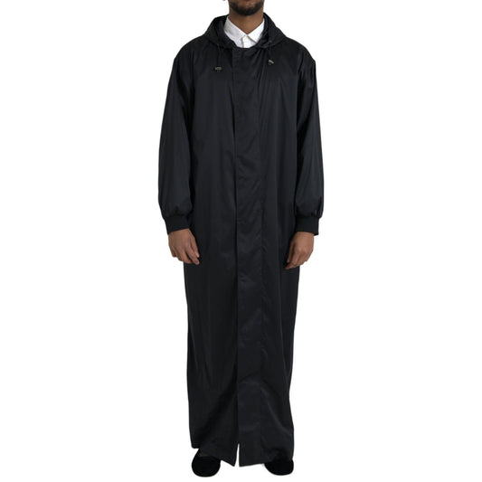 Dolce & Gabbana Black Polyester Hooded Long Windbreaker Jacket 1728,67345645728,Black,Clothing,Dolce & Gabbana,Full-Length Jackets - Jackets & Coats - Clothing,IT46 | S,IT48 | M,IT50 | L,IT52 | XL,Jackets & Coats - Clothing,Jackets - Men - Clothing,Materi