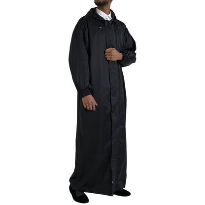 Dolce & Gabbana Black Polyester Hooded Long Windbreaker Jacket 1728,67345645728,Black,Clothing,Dolce & Gabbana,Full-Length Jackets - Jackets & Coats - Clothing,IT46 | S,IT48 | M,IT50 | L,IT52 | XL,Jackets & Coats - Clothing,Jackets - Men - Clothing,Materi