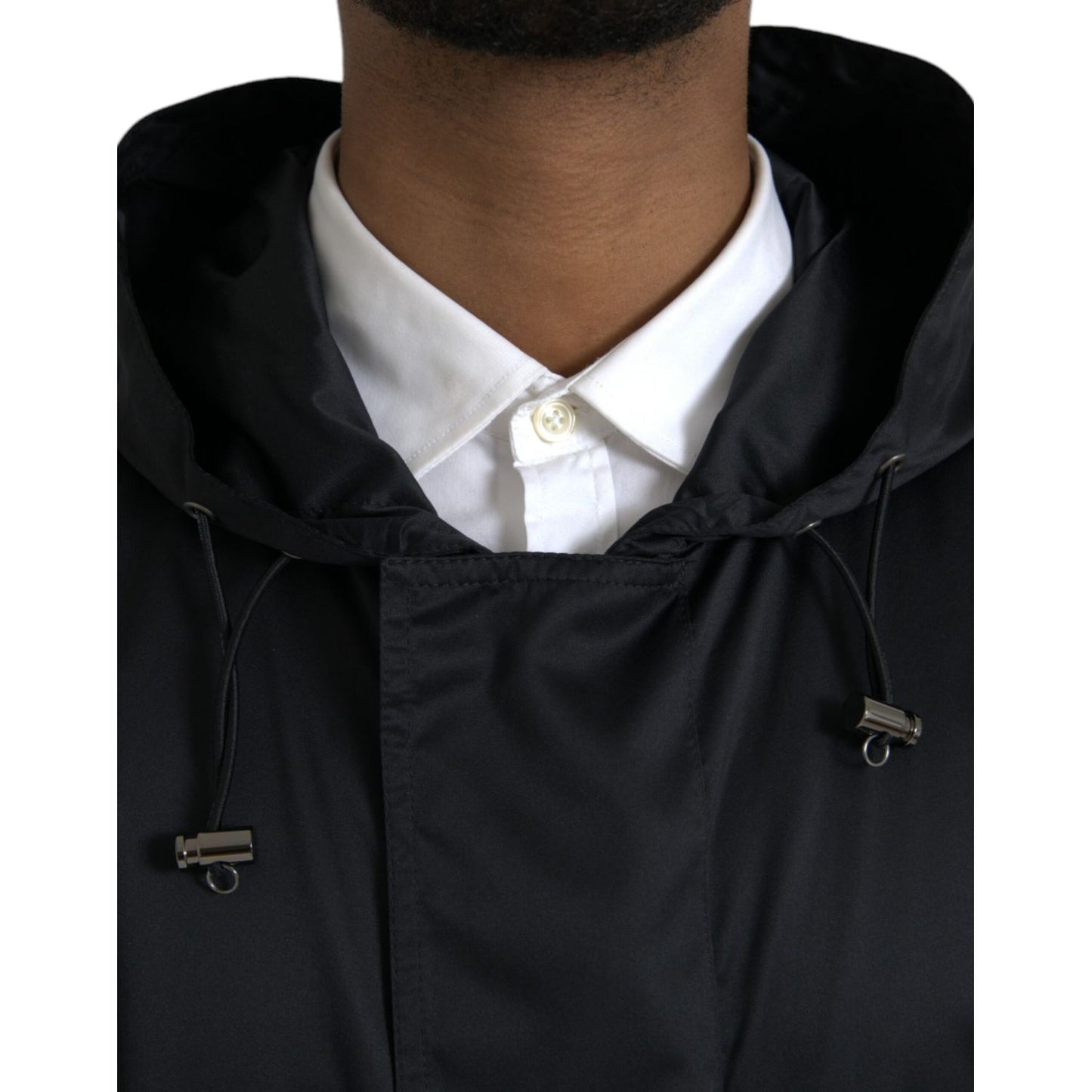 Dolce & Gabbana Black Polyester Hooded Long Windbreaker Jacket 1728,67345645728,Black,Clothing,Dolce & Gabbana,Full-Length Jackets - Jackets & Coats - Clothing,IT46 | S,IT48 | M,IT50 | L,IT52 | XL,Jackets & Coats - Clothing,Jackets - Men - Clothing,Materi