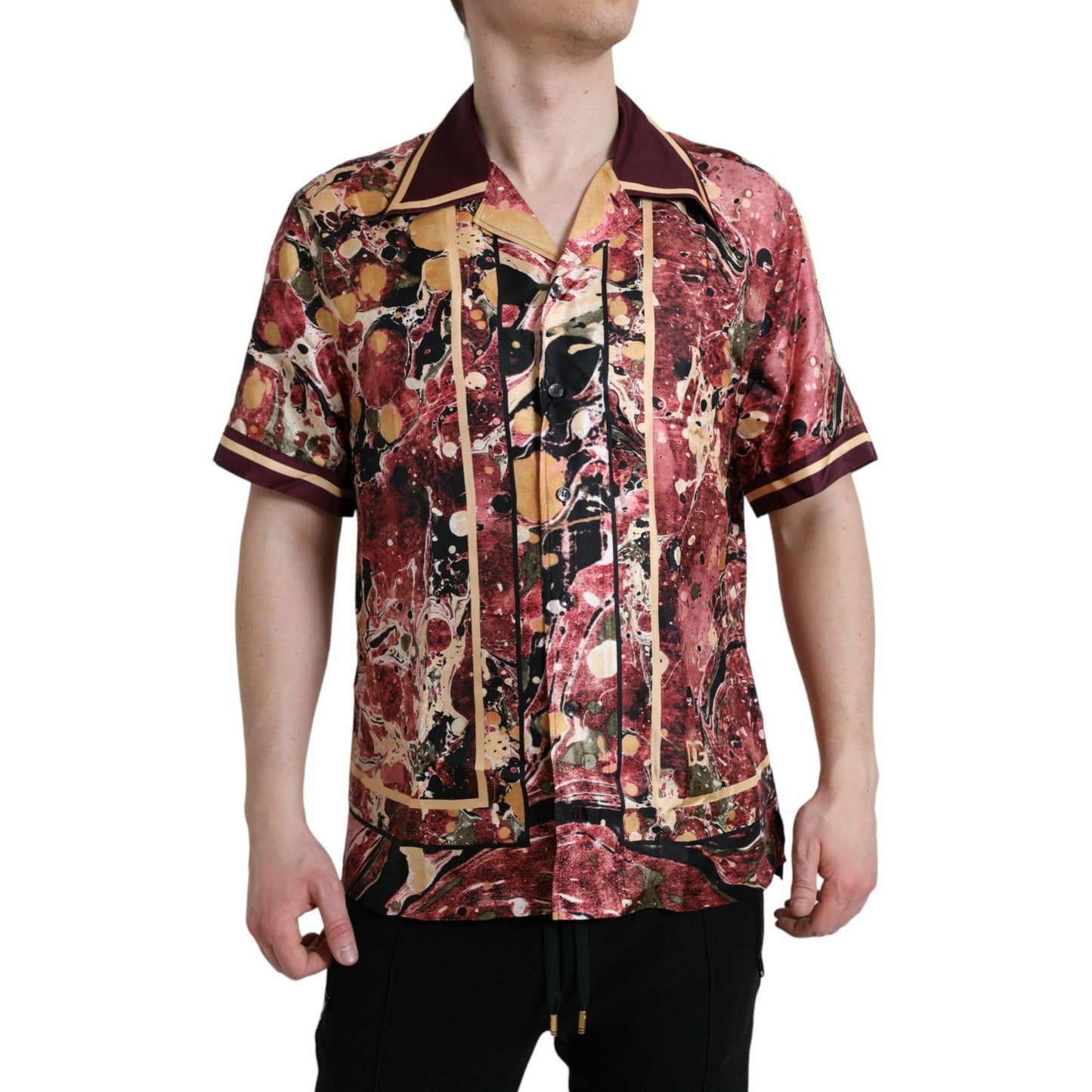 Dolce & Gabbana Multicolor Button Down Silk Shirt Dolce & Gabbana