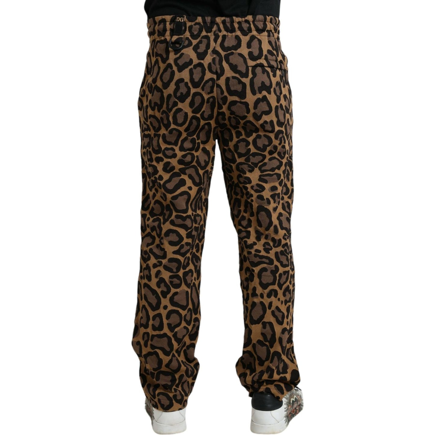 Dolce & Gabbana Brown Leopard Print Polyester Jogger Pants Dolce & Gabbana