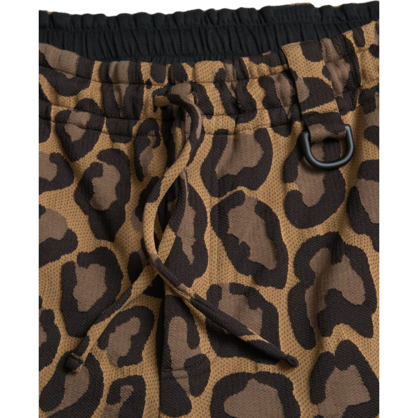 Dolce & Gabbana Brown Leopard Print Polyester Jogger Pants Dolce & Gabbana