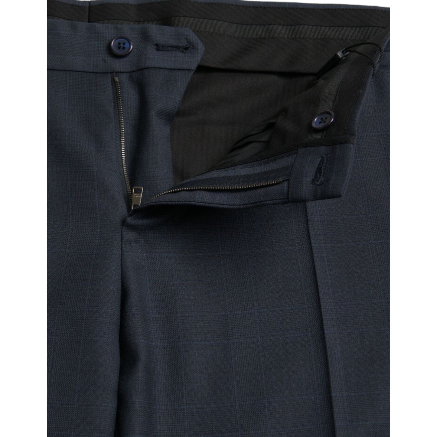 Dolce & Gabbana Blue Wool Men Skinny Dress Pants Dolce & Gabbana