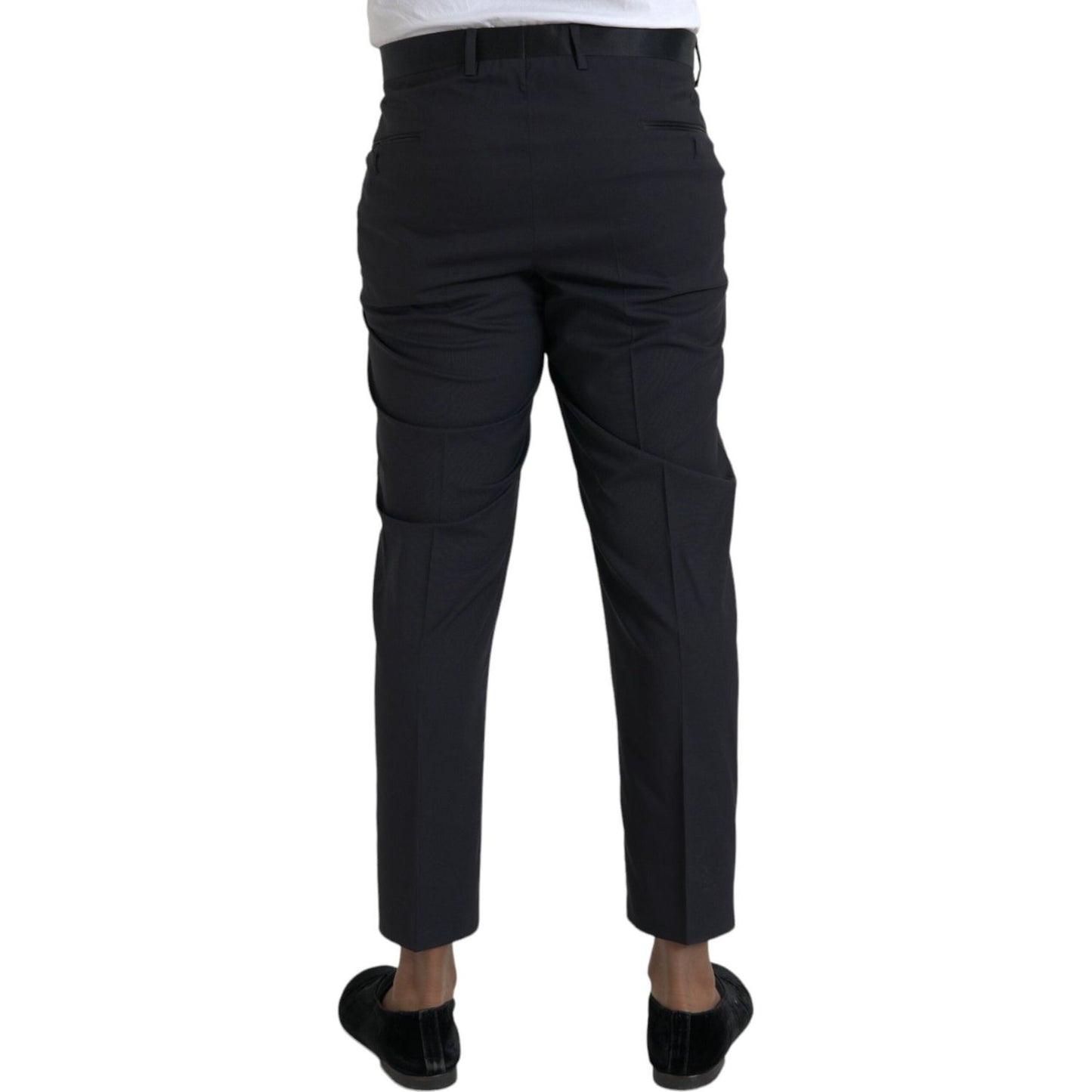 Dolce & Gabbana Blue Wool Men Skinny Dress Pants Dolce & Gabbana