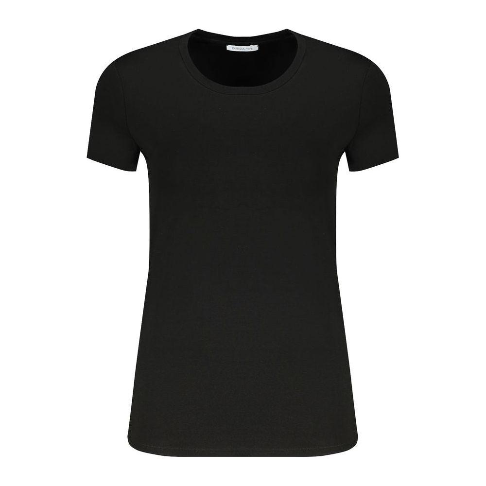 Patrizia Pepe Black Elastane Tops & T-Shirt Patrizia Pepe