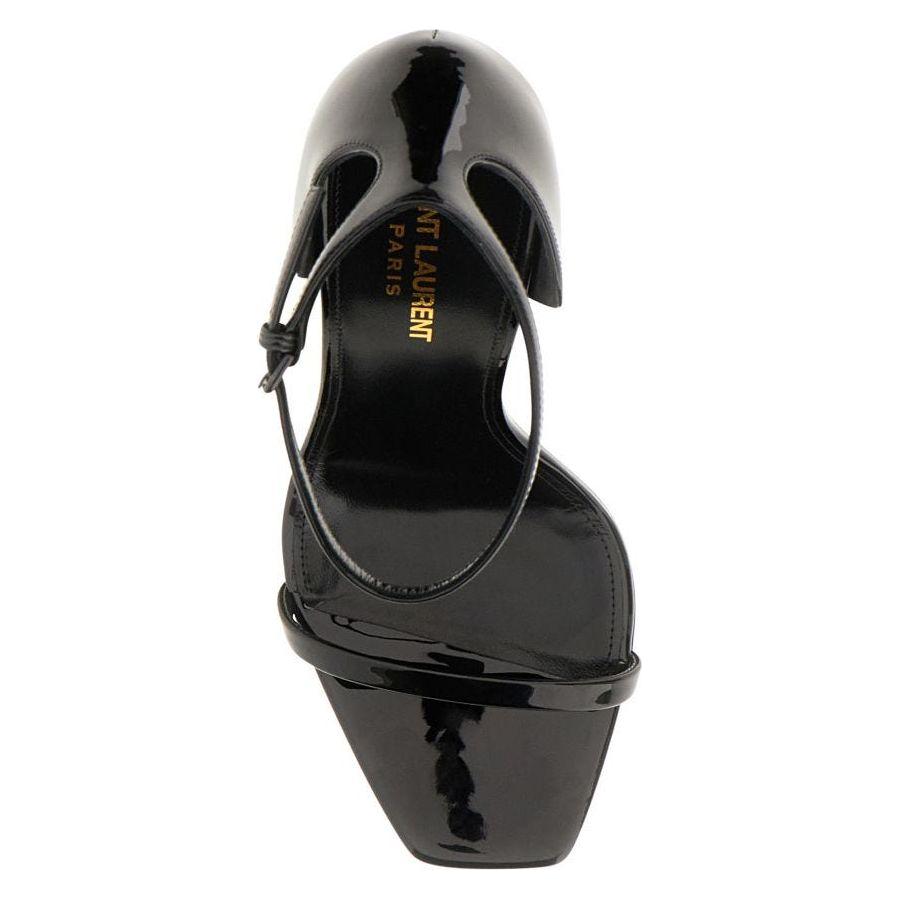 Saint Laurent Black Calf Leather Opyum Sandals Saint Laurent