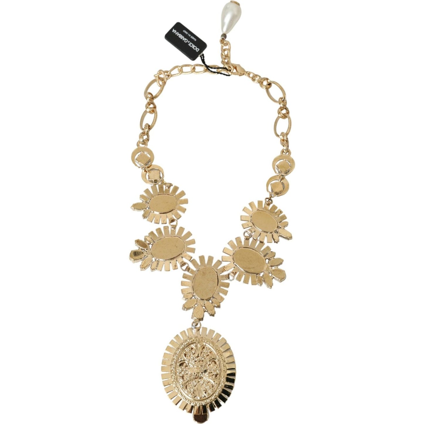 Dolce & Gabbana Gold ToneBrass PIETRE OVALI Crystal Embellished Necklace Necklace Dolce & Gabbana