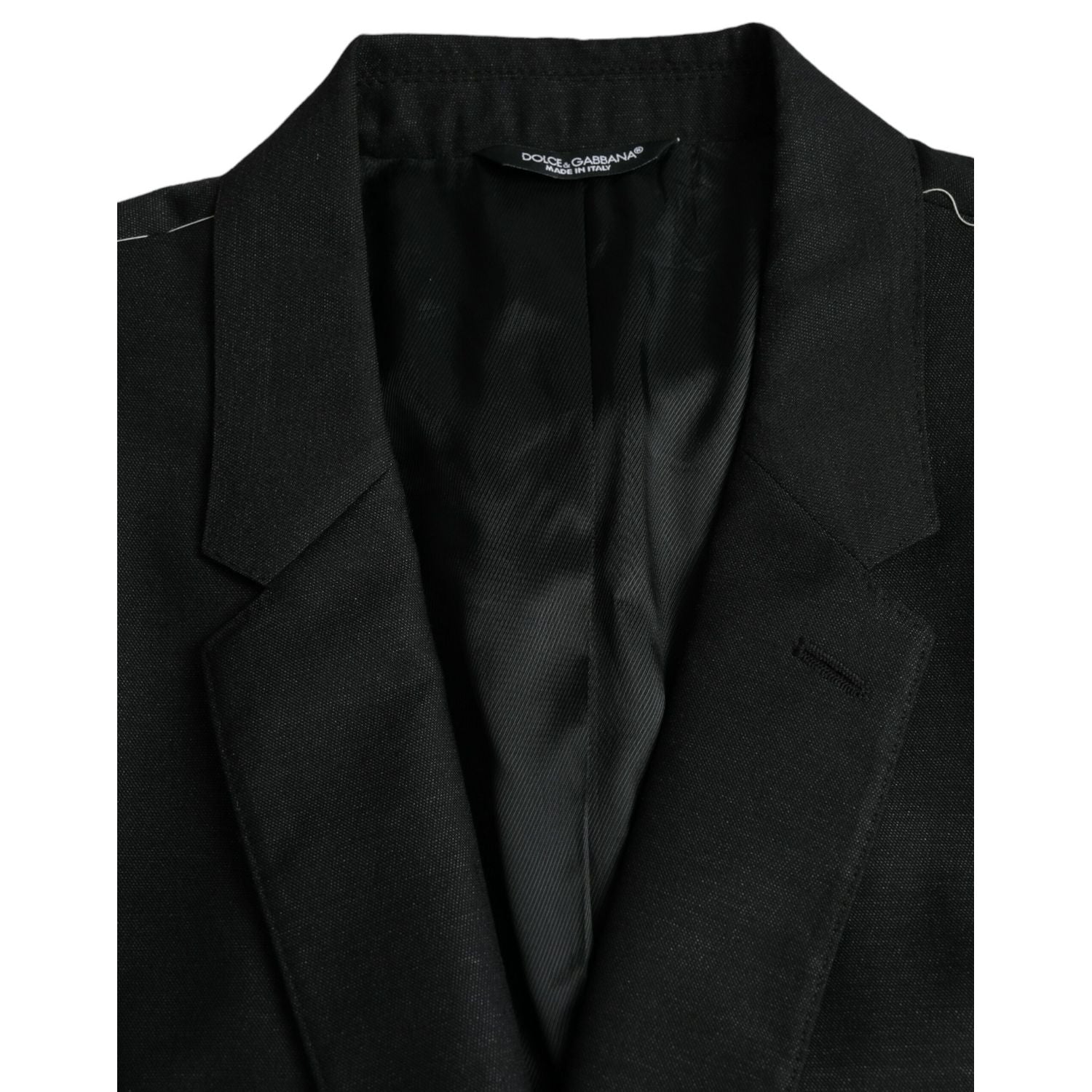 Dolce & Gabbana Black Wool Notch SingleBreasted Coat Blazer