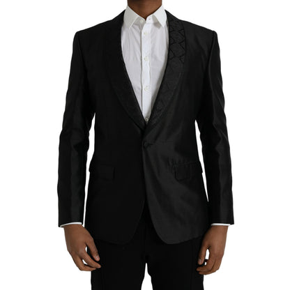 Dolce & Gabbana Black MARTINI Single Breasted Coat Blazer