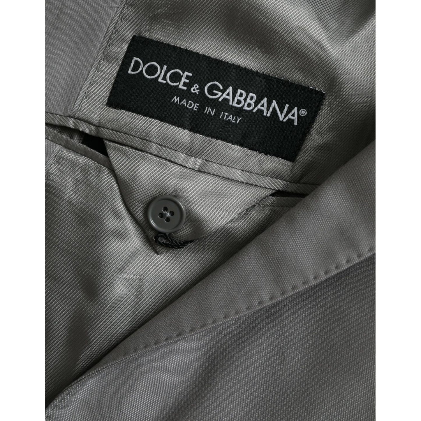 Dolce & Gabbana Gray Wool Peak Single Breasted Coat Blazer Dolce & Gabbana