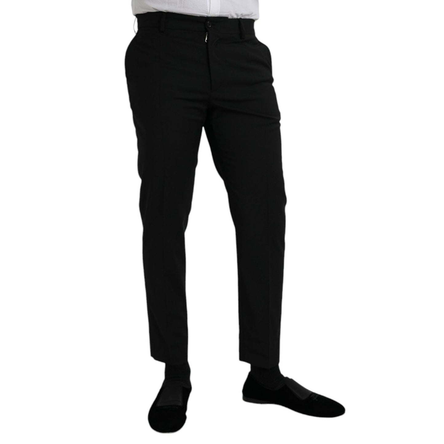 Dolce & Gabbana Black Wool SlimFit Dress Formal Pants